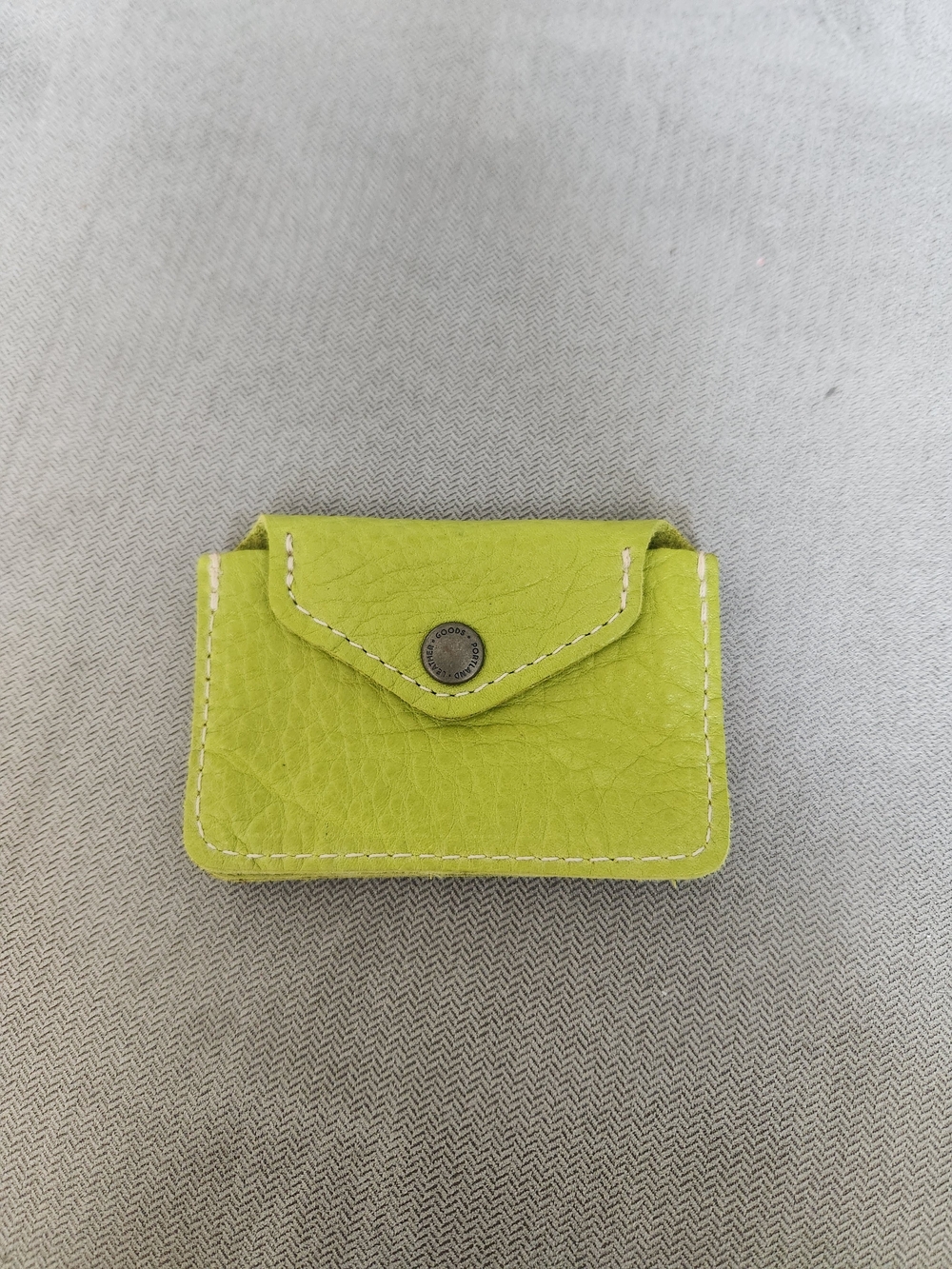 Portland Leather Lime Green Snap Card Holder